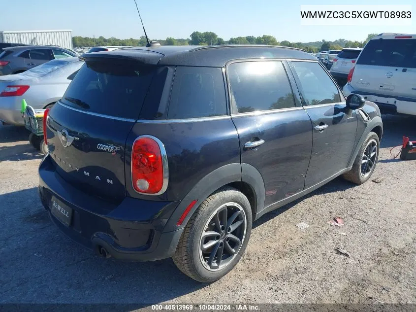 2016 Mini Countryman Cooper S VIN: WMWZC3C5XGWT08983 Lot: 40513969