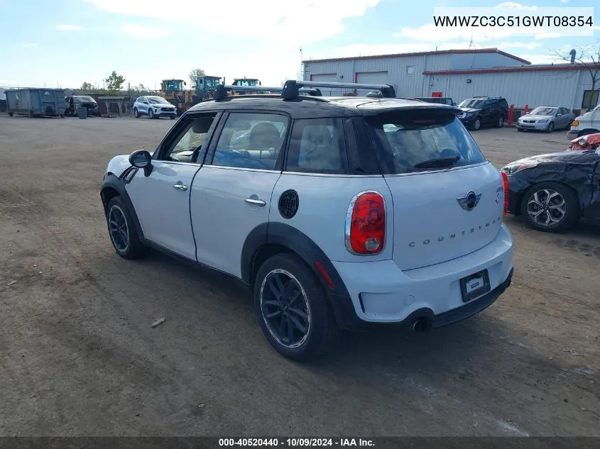 2016 Mini Countryman S Countryman VIN: WMWZC3C51GWT08354 Lot: 40520440