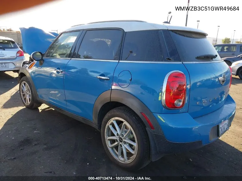 2016 Mini Countryman Cooper VIN: WMWZB3C51GWR49684 Lot: 40713474