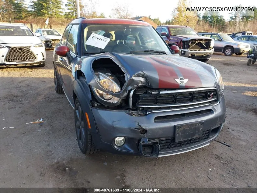 2016 Mini Countryman Cooper S VIN: WMWZC5C5XGWU02096 Lot: 40761639