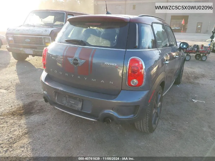 2016 Mini Countryman Cooper S VIN: WMWZC5C5XGWU02096 Lot: 40761639