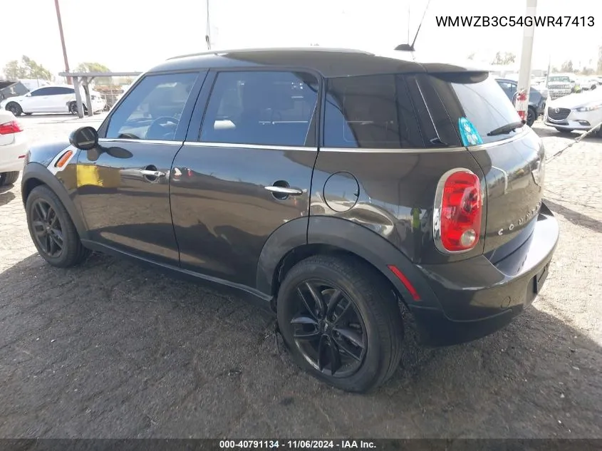 2016 Mini Countryman Cooper VIN: WMWZB3C54GWR47413 Lot: 40791134