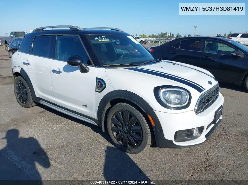 2017 Mini Countryman S Countryman All4 VIN: WMZYT5C37H3D81419 Lot: 40317422