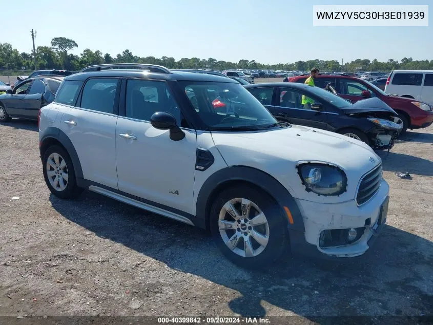 2017 Mini Countryman Cooper VIN: WMZYV5C30H3E01939 Lot: 40399842