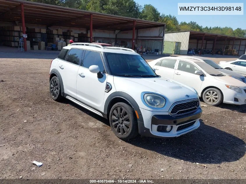 2017 Mini Countryman Cooper S VIN: WMZYT3C34H3D98148 Lot: 40570466