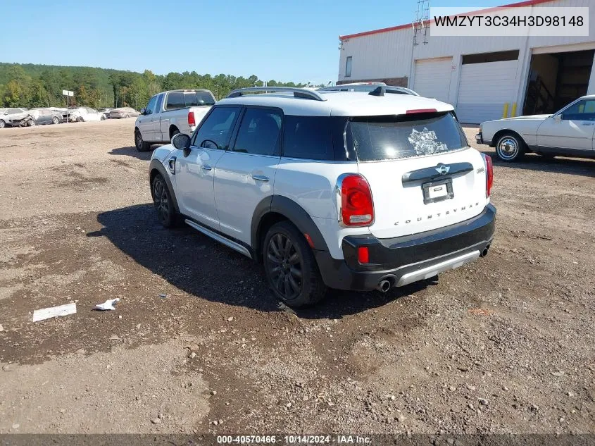 2017 Mini Countryman Cooper S VIN: WMZYT3C34H3D98148 Lot: 40570466