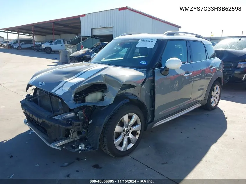 2017 Mini Countryman Cooper VIN: WMZYS7C33H3B62598 Lot: 40856885