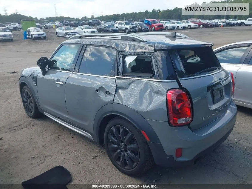 2018 Mini Countryman Cooper VIN: WMZYS7C31J3E08795 Lot: 40209098