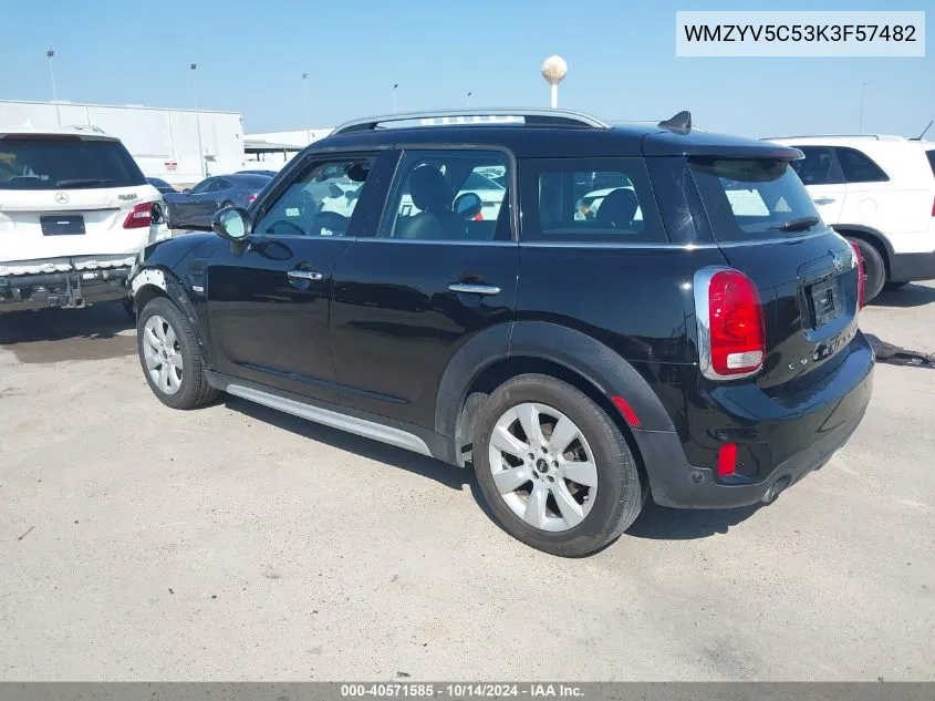 2019 Mini Countryman Cooper VIN: WMZYV5C53K3F57482 Lot: 40571585