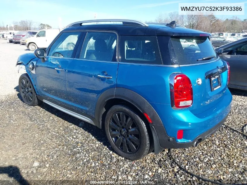 2019 Mini E Countryman Cooper S VIN: WMZYU7C52K3F93386 Lot: 40818560