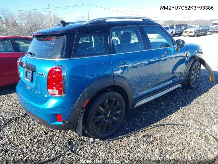 2019 Mini E Countryman Cooper S VIN: WMZYU7C52K3F93386 Lot: 40818560