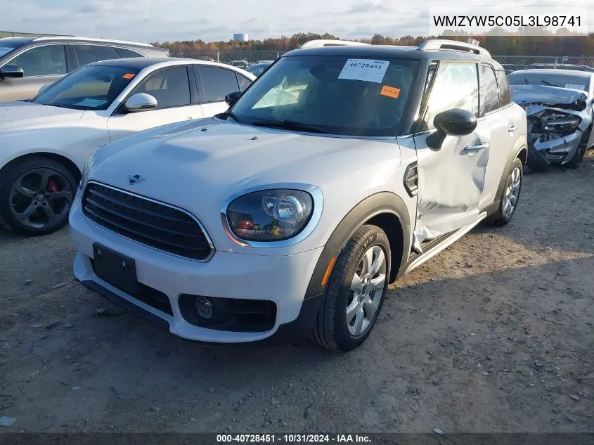 2020 Mini Countryman Cooper/Oxford Edition VIN: WMZYW5C05L3L98741 Lot: 40728451