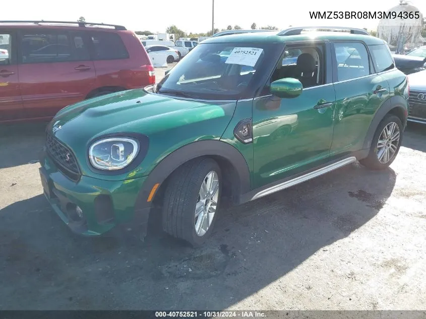 2021 Mini Countryman Cooper S VIN: WMZ53BR08M3M94365 Lot: 40752521