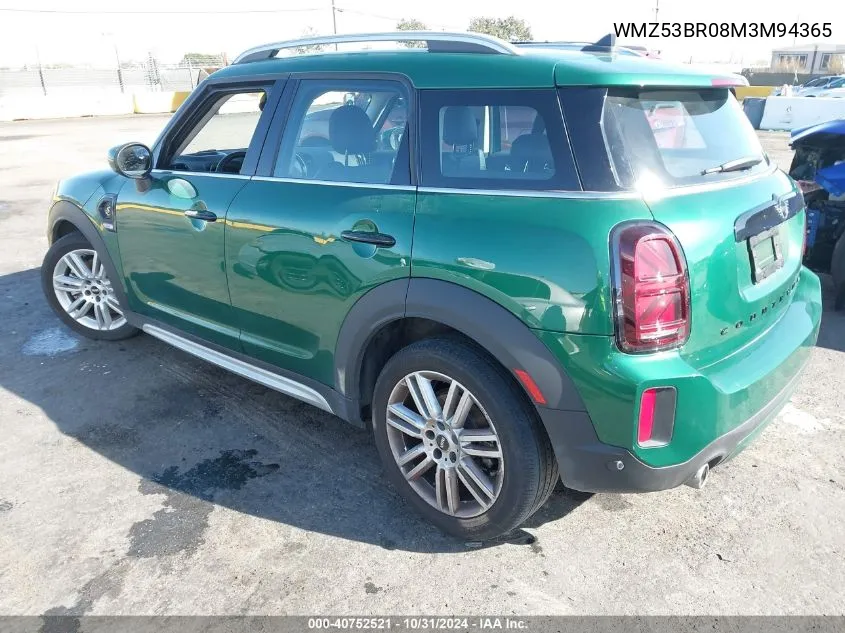 2021 Mini Countryman Cooper S VIN: WMZ53BR08M3M94365 Lot: 40752521