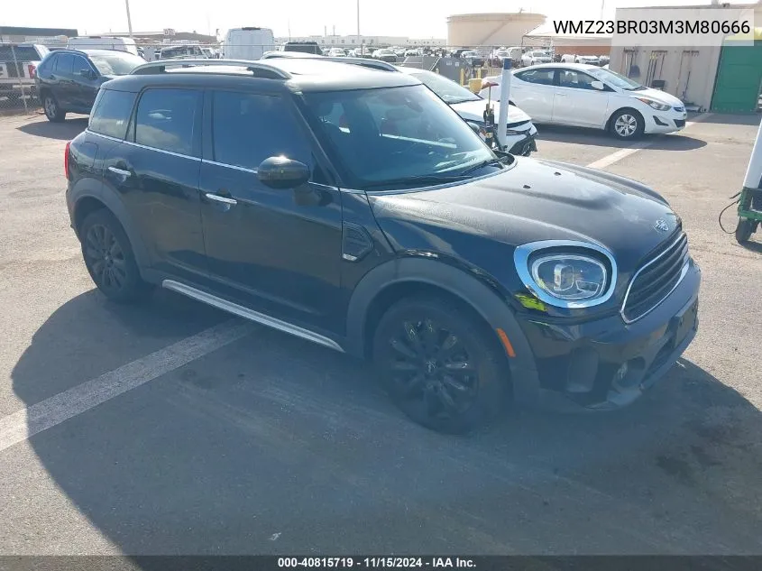 2021 Mini Countryman Oxford Edition VIN: WMZ23BR03M3M80666 Lot: 40815719