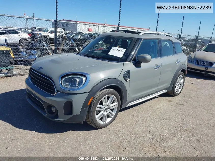 2022 Mini Countryman Cooper VIN: WMZ23BR08N3N72289 Lot: 40434834