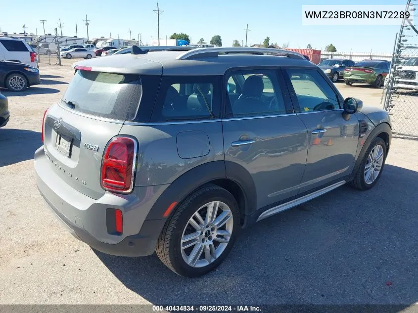 2022 Mini Countryman Cooper VIN: WMZ23BR08N3N72289 Lot: 40434834