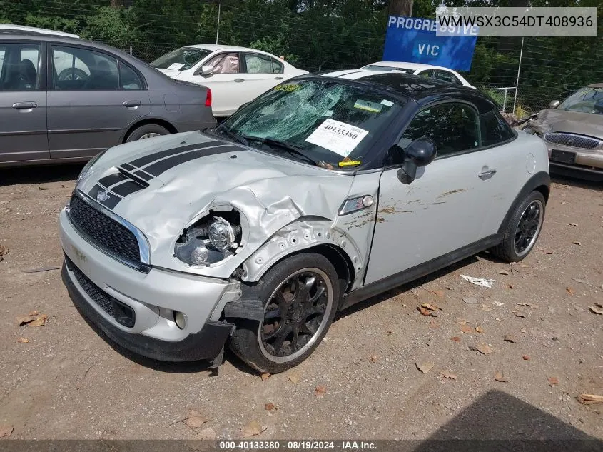 2013 Mini Coupe Cooper S VIN: WMWSX3C54DT408936 Lot: 40133380