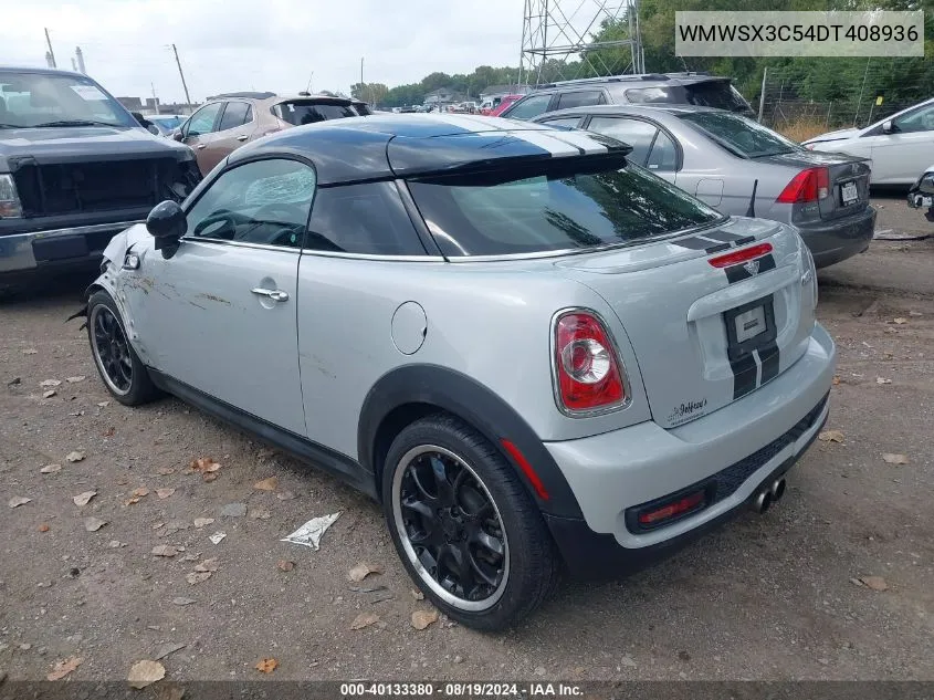 2013 Mini Coupe Cooper S VIN: WMWSX3C54DT408936 Lot: 40133380