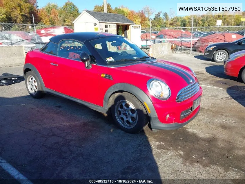 2014 Mini Coupe Cooper VIN: WMWSX1C53ET507950 Lot: 40532713