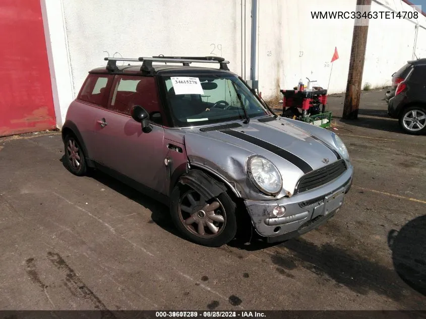 2003 Mini Cooper Hardtop Base (M5) VIN: WMWRC33463TE14708 Lot: 39607289