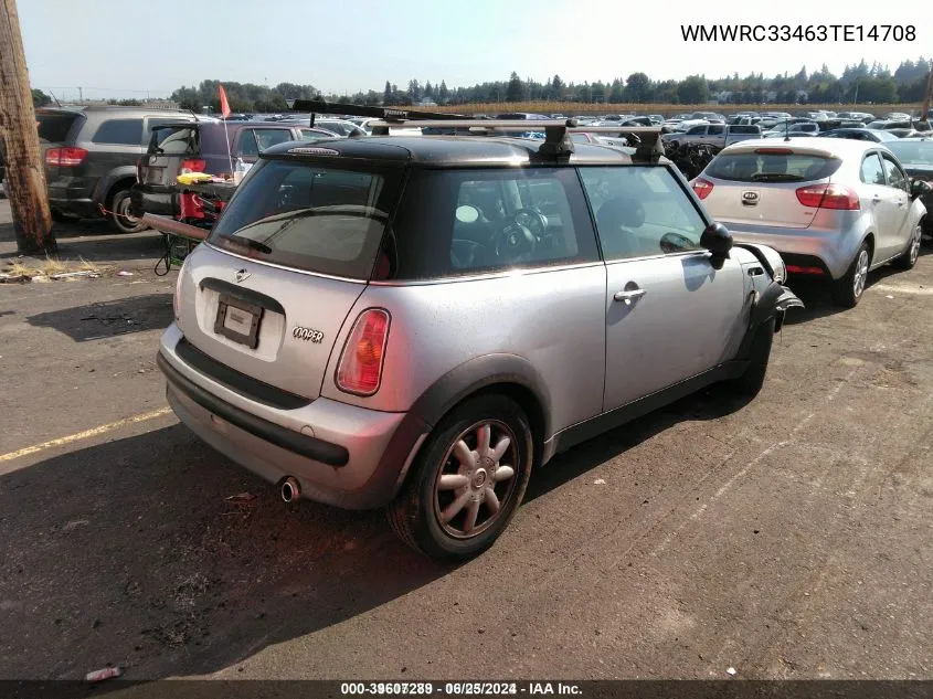 2003 Mini Cooper Hardtop Base (M5) VIN: WMWRC33463TE14708 Lot: 39607289