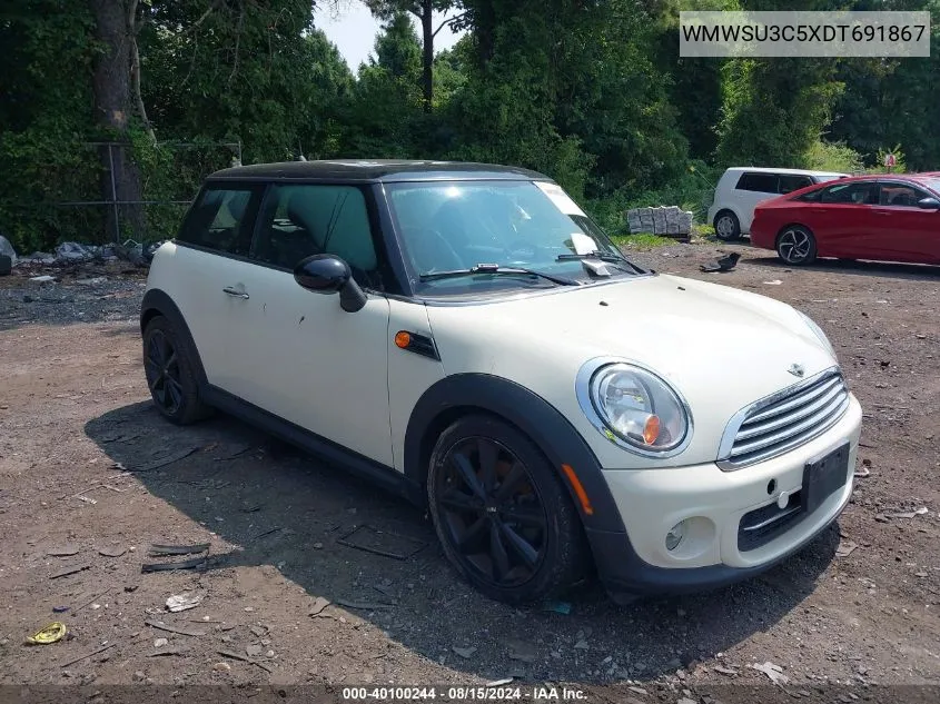 2013 Mini Hardtop Cooper VIN: WMWSU3C5XDT691867 Lot: 40100244