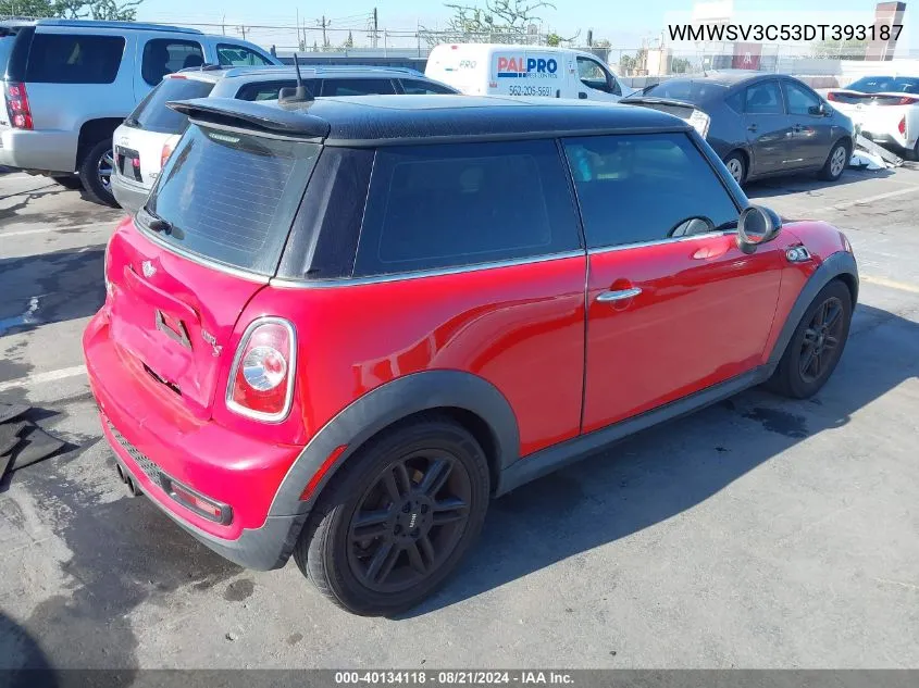 2013 Mini Hardtop Cooper S VIN: WMWSV3C53DT393187 Lot: 40134118