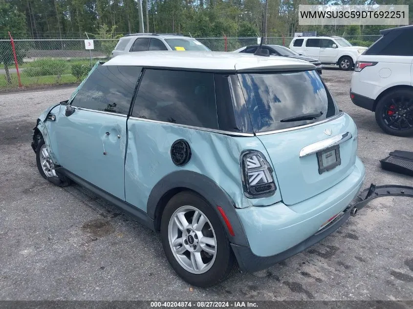 WMWSU3C59DT692251 2013 Mini Hardtop Cooper