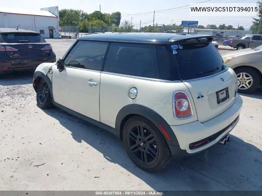 WMWSV3C51DT394015 2013 Mini Hardtop Cooper S