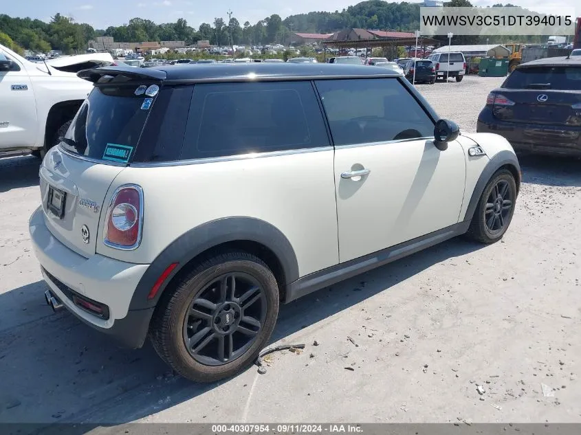 WMWSV3C51DT394015 2013 Mini Hardtop Cooper S