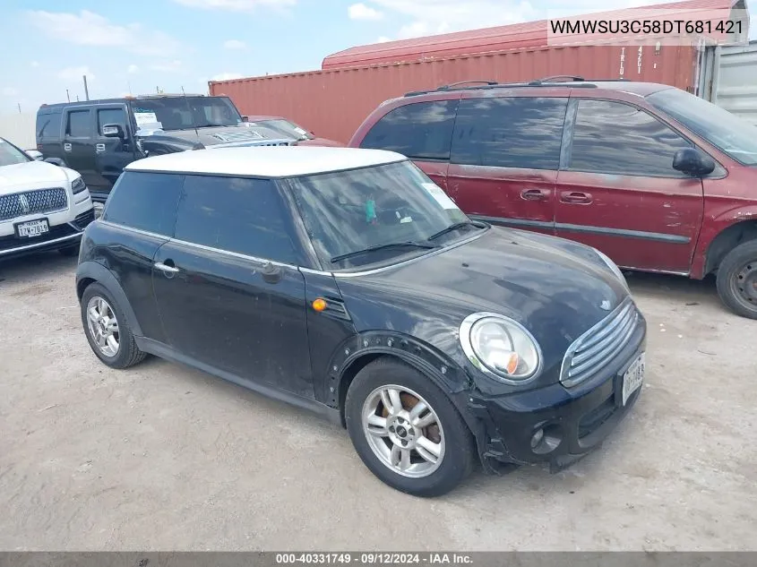 WMWSU3C58DT681421 2013 Mini Hardtop Cooper