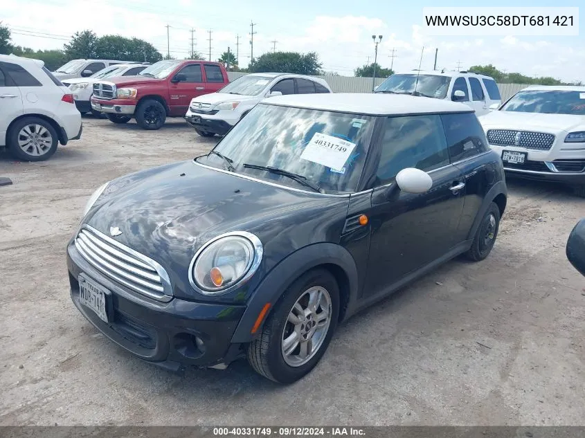 WMWSU3C58DT681421 2013 Mini Hardtop Cooper