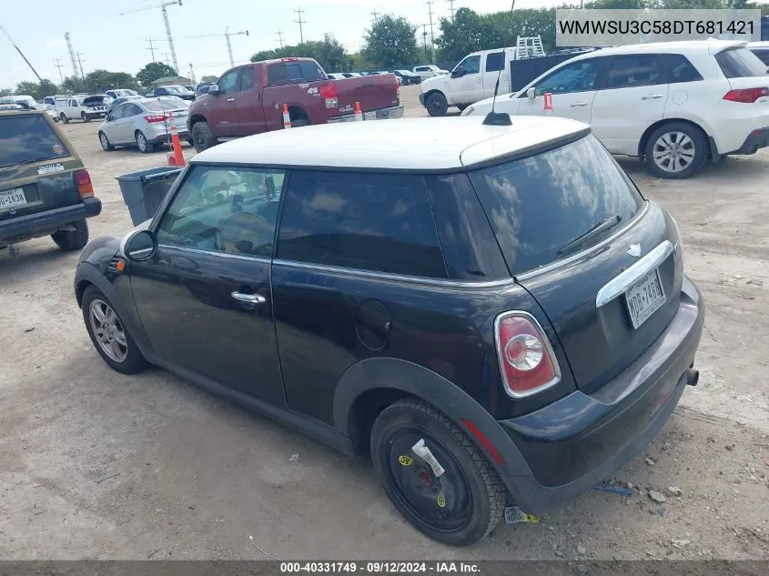 WMWSU3C58DT681421 2013 Mini Hardtop Cooper