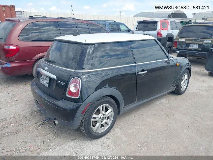 WMWSU3C58DT681421 2013 Mini Hardtop Cooper