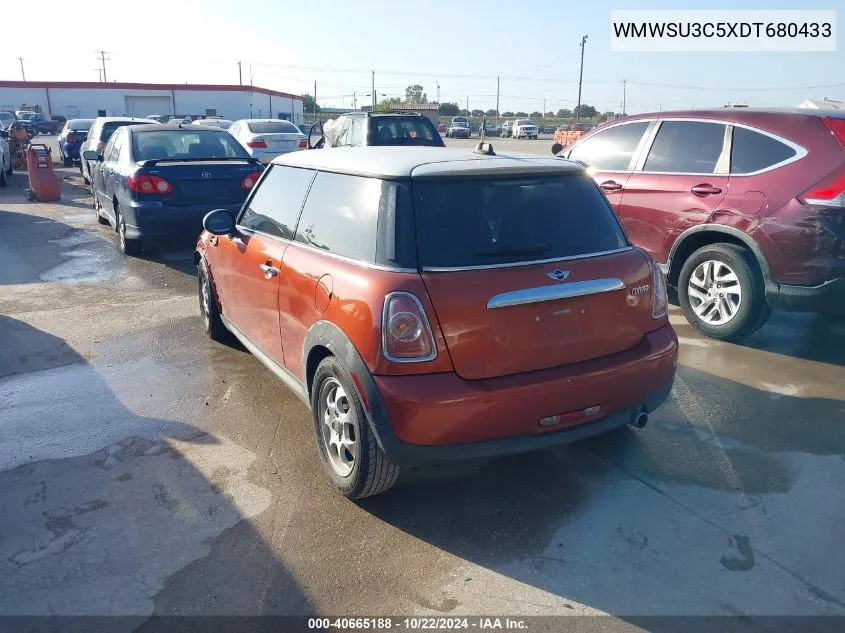 2013 Mini Hardtop Cooper VIN: WMWSU3C5XDT680433 Lot: 40665188