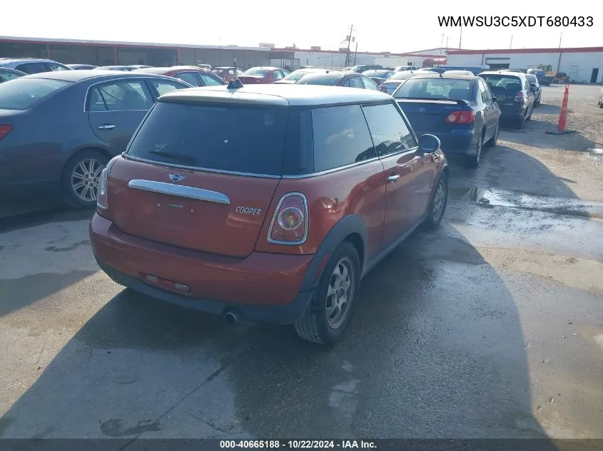 2013 Mini Hardtop Cooper VIN: WMWSU3C5XDT680433 Lot: 40665188