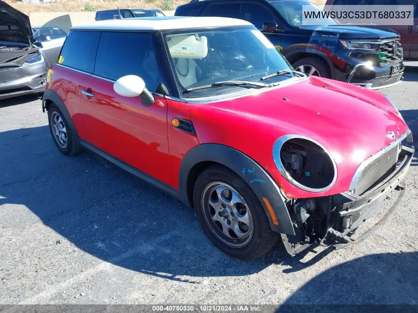 2013 Mini Hardtop Cooper VIN: WMWSU3C53DT680337 Lot: 40750330