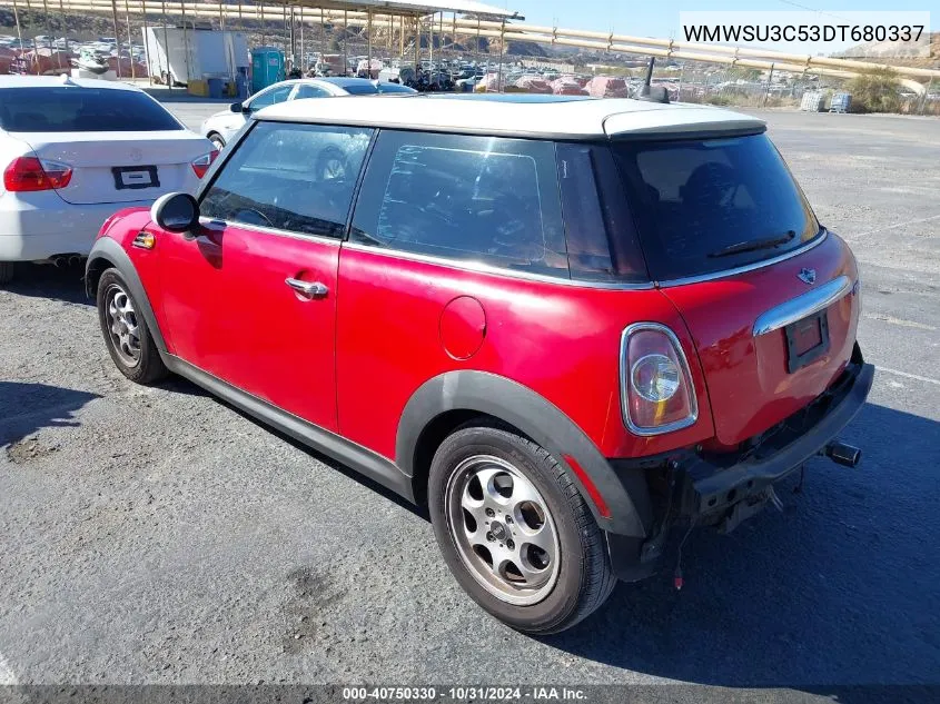 2013 Mini Hardtop Cooper VIN: WMWSU3C53DT680337 Lot: 40750330