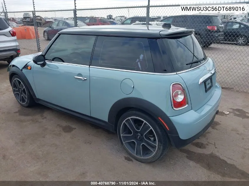 2013 Mini Hardtop Cooper VIN: WMWSU3C56DT689016 Lot: 40768790