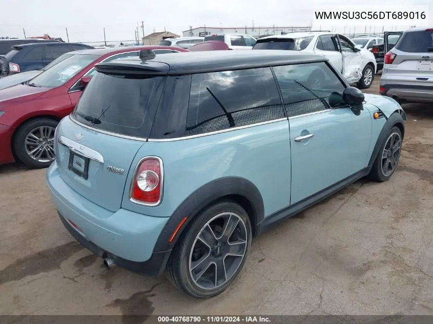 2013 Mini Hardtop Cooper VIN: WMWSU3C56DT689016 Lot: 40768790