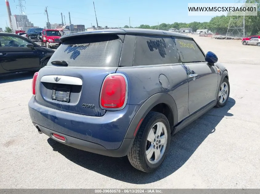 2015 Mini Hardtop Cooper VIN: WMWXM5C5XF3A60401 Lot: 39650578