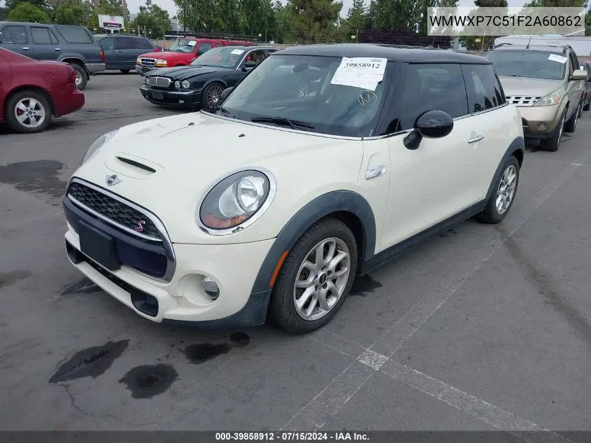 2015 Mini Hardtop Cooper S VIN: WMWXP7C51F2A60862 Lot: 39858912