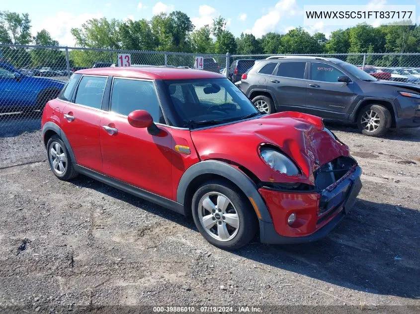 2015 Mini Hardtop Cooper VIN: WMWXS5C51FT837177 Lot: 39886010