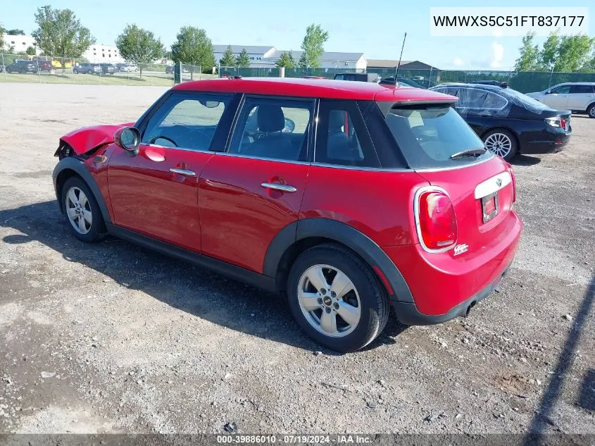 2015 Mini Hardtop Cooper VIN: WMWXS5C51FT837177 Lot: 39886010