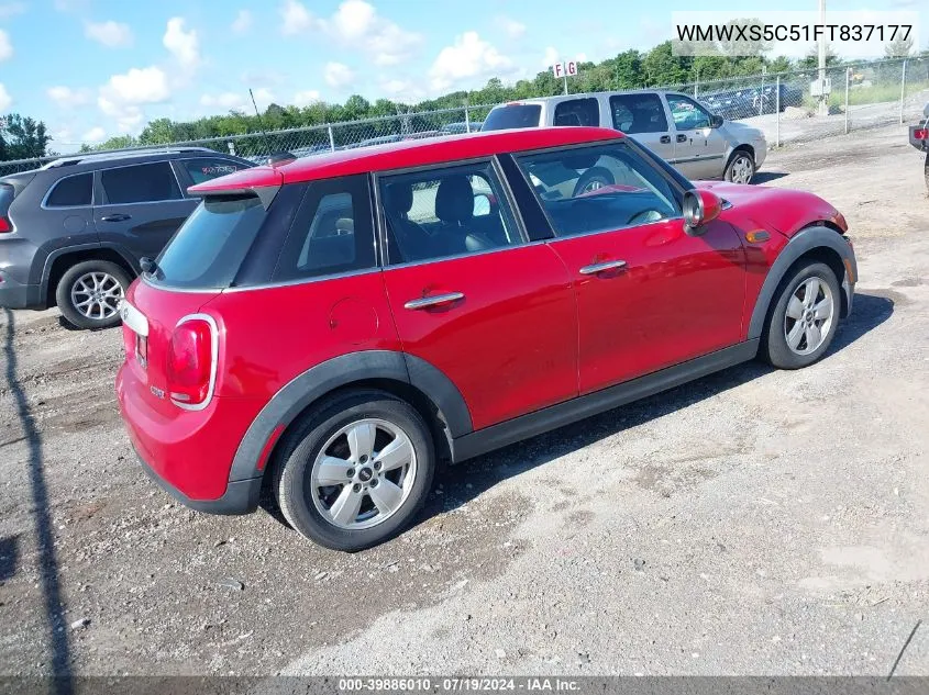 2015 Mini Hardtop Cooper VIN: WMWXS5C51FT837177 Lot: 39886010