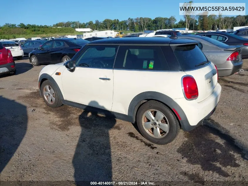 2015 Mini Hardtop Cooper VIN: WMWXM5C55F3A59429 Lot: 40140017