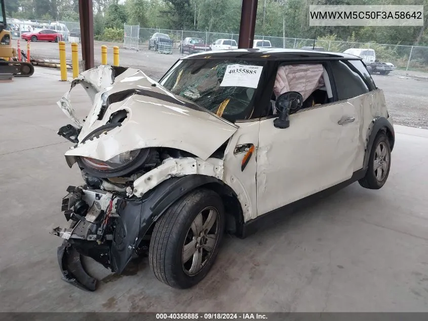 2015 Mini Hardtop Cooper VIN: WMWXM5C50F3A58642 Lot: 40355885