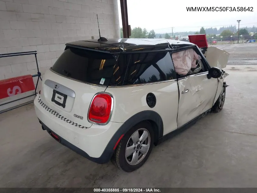 2015 Mini Hardtop Cooper VIN: WMWXM5C50F3A58642 Lot: 40355885