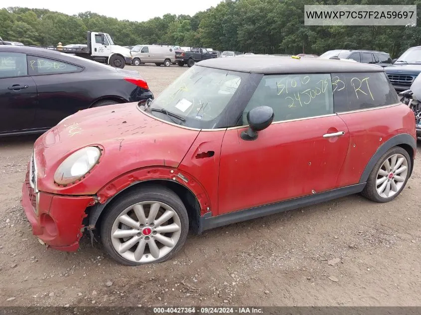 2015 Mini Hardtop Cooper S VIN: WMWXP7C57F2A59697 Lot: 40427364